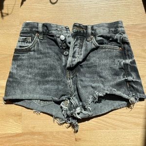 Pacsun distressed black jean shorts